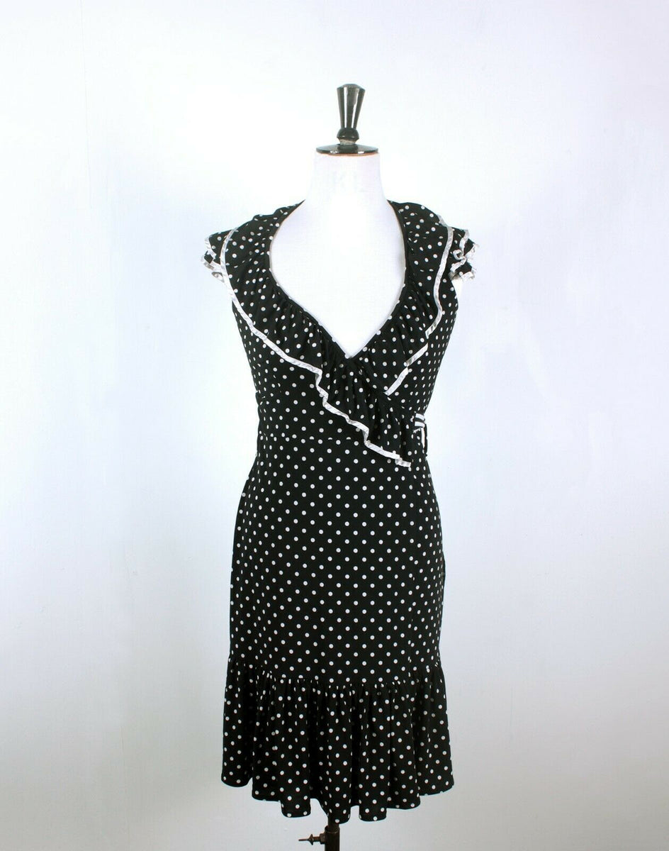 Bcbg asymmetrical best sale polka dots dress