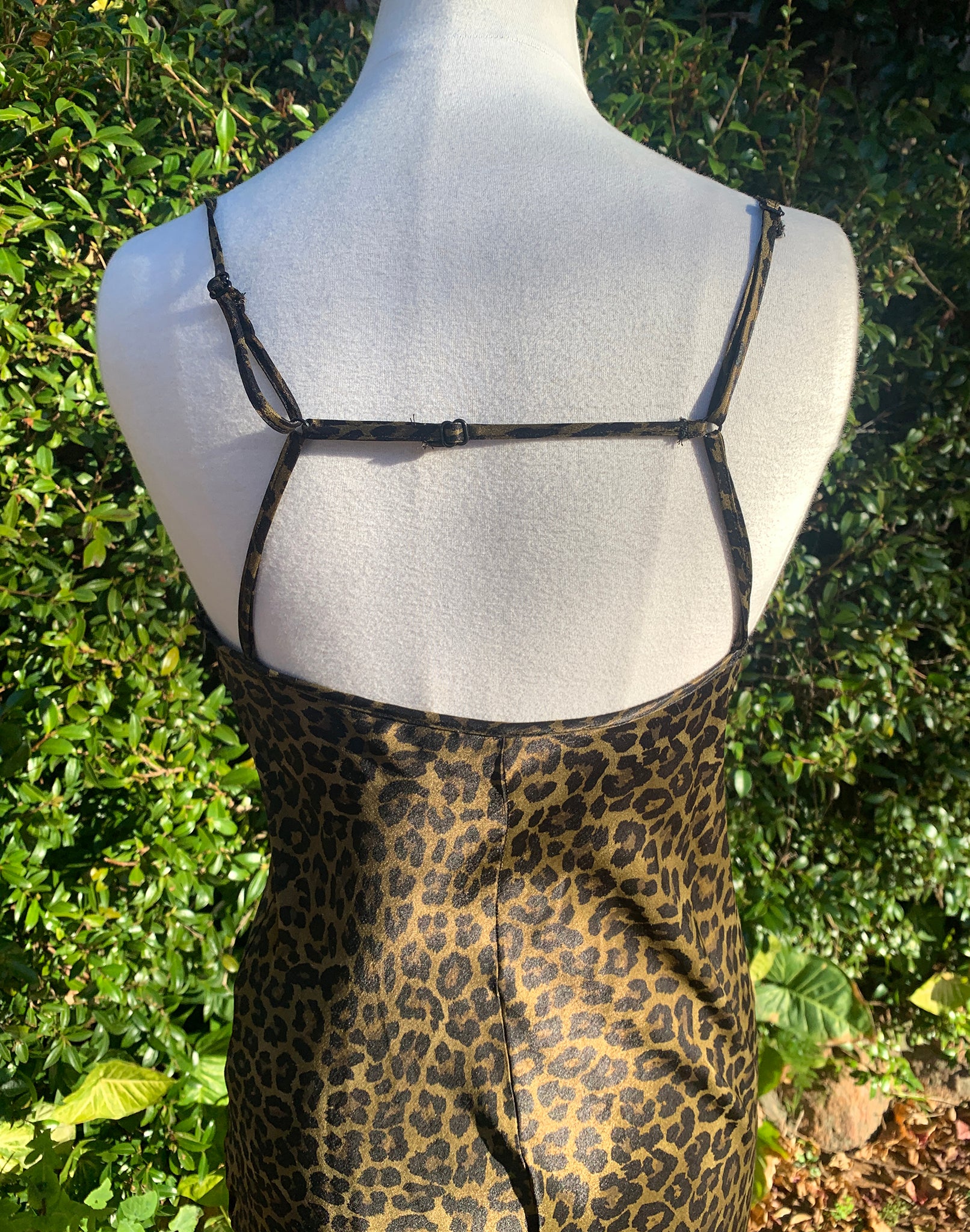 Green leopard print slip cheap dress